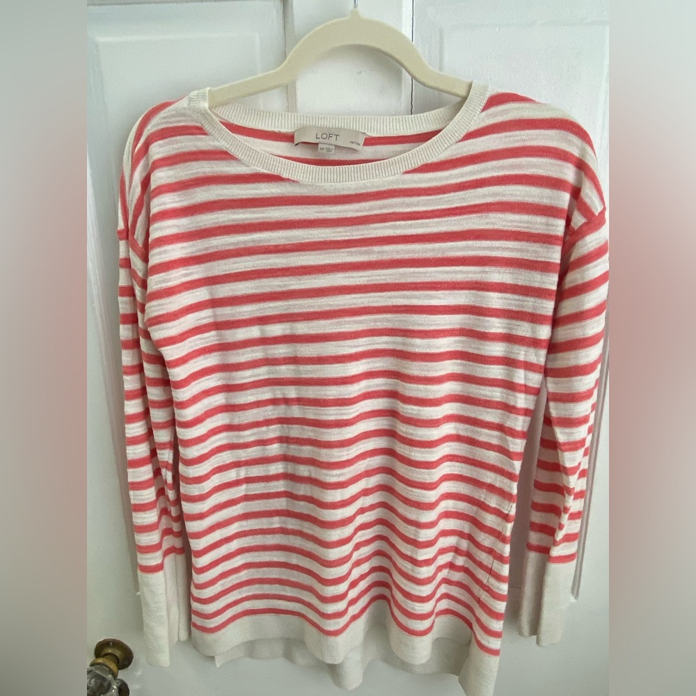 LOFT MP Striped Knit Top